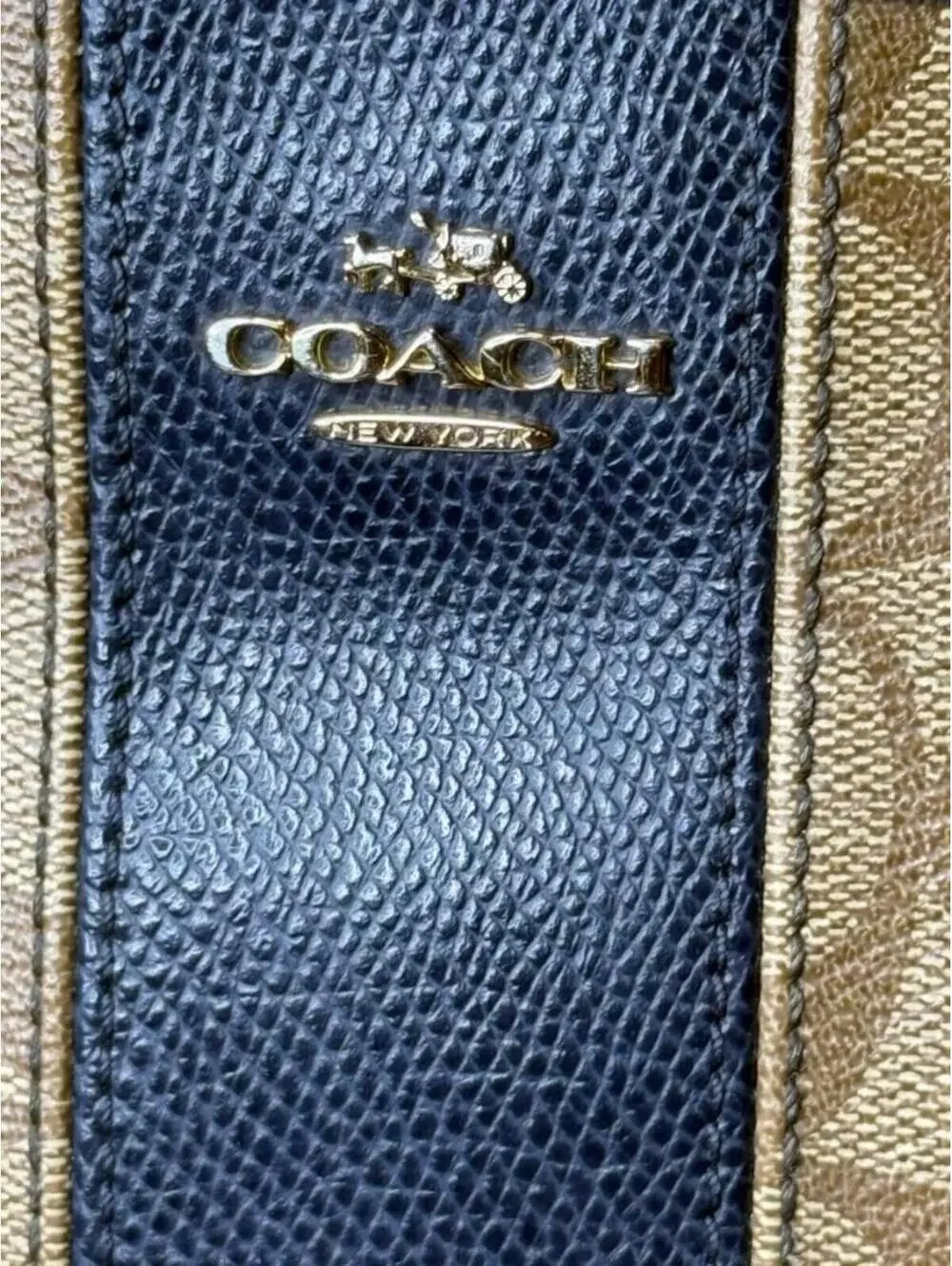 Coach Signature Crossbody Bag in Khaki/Blue